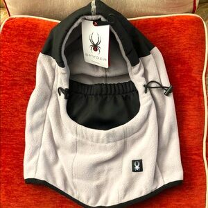 Spyder Black and Gray Hooded Neck Warmer